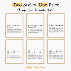 Grandparents definition print Bundle, grandparents gifts, grandma gift, grandpa Gift, new grandparents, printable, wall art, pdf, JPEG, Png.