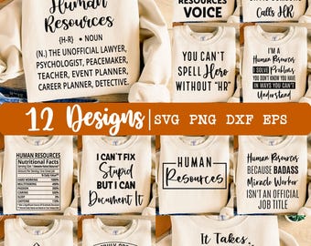 Risorse umane SVG, HR svg, Bundle svg, Risorse umane png, 12 design, specialista HR svg, maglietta svg, apprezzamento svg, Eps, Dxf, Png
