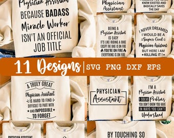 Asistente médico SVG, PA SVG, Paquete SVG, 11 diseños, Asistente médico SVG, Asistente médico PNG, Agradecimiento SVG, Camisa SVG, PNG, DXF, EPS