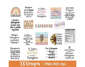 Caregiver png, Caregiver Bundle png, Caregiver png design, Caregiver life png, 18 Designs, Caregiver shirt png, Digital download.
