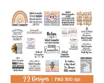 School Counselor png, Bundle, Guidance Counselor png design, Counseling png, gift, Counselor Shirt png, Retro, Leopard, Sublimation Design.