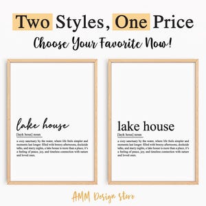 Lake House Definition Print, Lake house gift, Lake house sign, Printable wall art for lake house, home wall art, Digital download