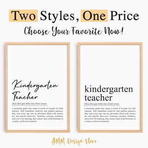 Kindergarten Teacher Definition Print, Kindergarten Teacher Gift, Kindergarten Teacher appreciation, Wall art, pdf, JPEG, Png.