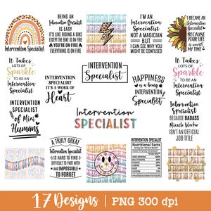 Intervention Specialist png, Bundle, Intervention Teacher png, Retro, Shirt png, Rainbow, Intervention Specialist Sublimation Design.