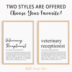 Veterinary Receptionist definition print, Veterinary Receptionist gifts, Vet Receptionist definition, Wall art, pdf, JPEG, Png.