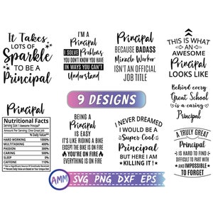Principal SVG, Bundle svg, 9 Designs, Principal Appreciation svg , Principal quotes svg, Eps, Dxf, Png