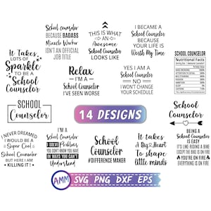 School Counselor SVG, School Counselor Bundle SVG, Bundle SVG, 14 Design, Teacher svg, Counselor, Adviser svg, Guidance svg, Eps, Dxf, Png