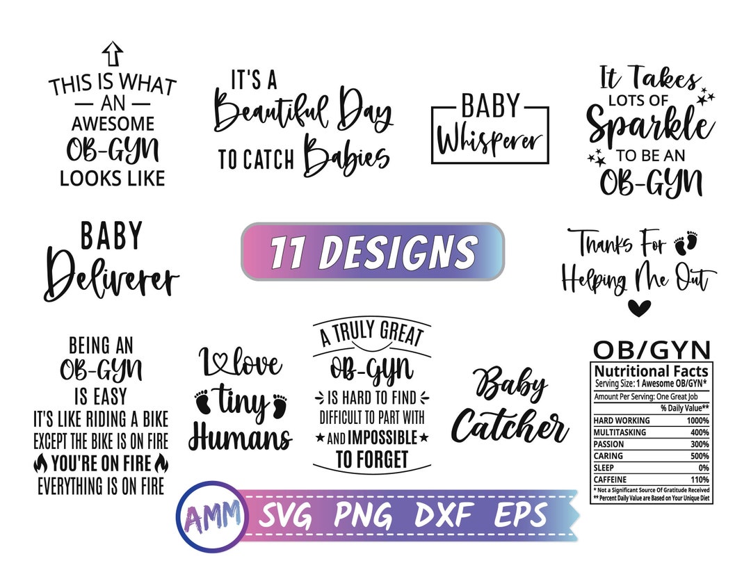 Obgyn Svg, OB-GYN Svg, Bundle Svg, 11 Designs, Obstetrician Svg ...