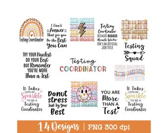 Testing Coordinator png, Teacher Testing shirt png, Bundle, Testing Squad png, Testing Season, Sparkle, Retro, Leopard, Sublimation Design.