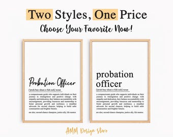 Probation Officer definition print, Probation Officer gifts, Probation Officer Wall art, pdf, JPEG, Png.