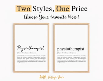 Physiotherapist definition print, Physio Clinic Wall Art, Physical Therapist gift, Office Decor gift, physio Physiotherapy, pdf, JPEG, Png.