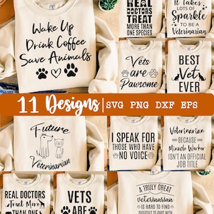 Veterinario SVG, Veterinario SVG, Paquete veterinario SVG, Paquete veterinario SVG, 11 diseños de veterinario, agradecimiento al veterinario, SVG, PNG, EPS, DXF