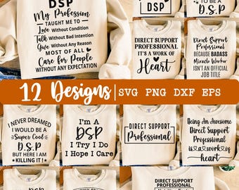 DSP svg, Direct Support Professional svg, DSP Bundle, 12 designs, Direct Support Professional Bundle, dsp png, DSP worker svg, Eps, Dxf, Png