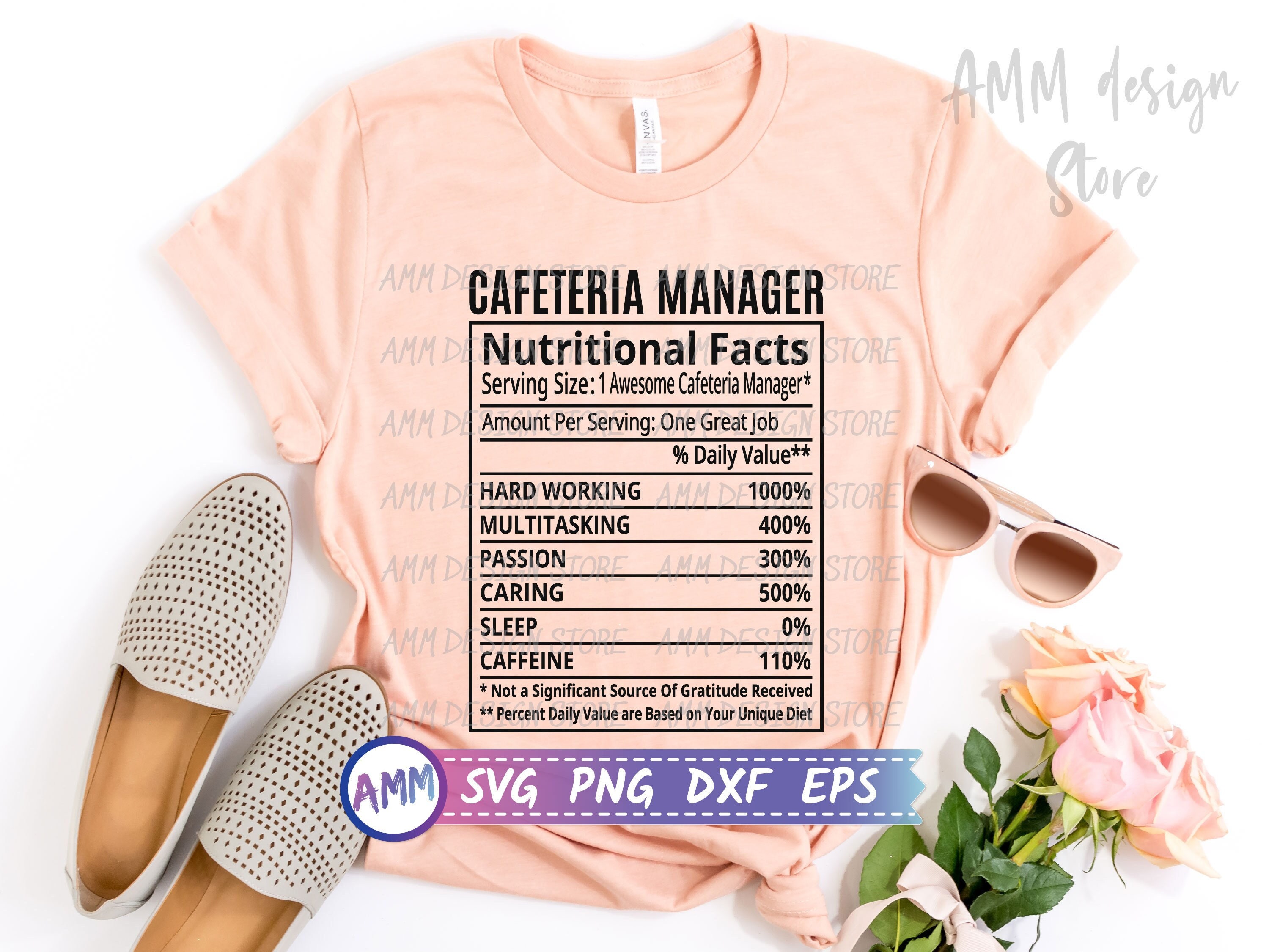Cafeteria Manager SVG Cafeteria Manager Nutritional Facts - Etsy Finland