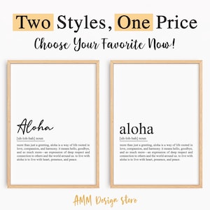 Aloha definition print, Hawaiian wall art, Hawaii Aloha, Love Definition, Aloha Modern Wall Art, Aloha Self Love Wall Art, Digital Download