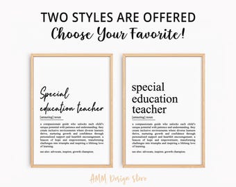 SPED Leraardefinitieafdruk, cadeaus leraar speciaal onderwijs, leraar speciaal onderwijs png, speciaal onderwijs png, kunst aan de muur, pdf, jpeg, png.