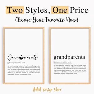 Grandparents definition print, grandparents gifts, grandma gift, grandad Gift, new grandparents, printable, wall art, pdf, JPEG, Png.