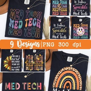 Med Tech png, Bundle, Med Tech png design, Medical Technologist png, Shirt png, Retro, Leopard, Sublimation Design.