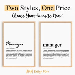 Manager definition print, Manager gifts, Supervisor Gift, Manager office decor, Manager wall art, Minimalist poster, pdf, JPEG, Png.