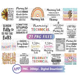 Pharmacy Tech png, Pharmacy Technician png, Bundle png, Pharmacy png, 21 designs, Retro Pharmacy Tech, sublimation design, Instant Download