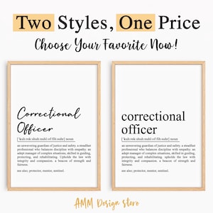 Correctional Officer definition print, Correctional Officer gift, Police Week, Correctional Officer Appreciation PDF, JPEG, PNG.