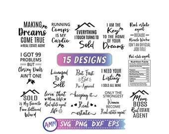 Real estate agent Bundle Svg, Real estate professional Bundle svg, Real Estate broker bundle svg, 15 designs, svg, Png, Dxf, Eps