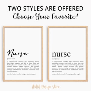 Nurse definition print, Nurse wall art, Nurse gift, Nurse quote, Nurse sayings, Nurse Appreciation, Minimalist poster, pdf, JPEG, Png.