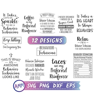 Behavior Technician svg, Bundle svg, RBT svg, Behavior Tech svg, Behavioral svg, 12 designs, Appreciation svg, Eps, Dxf, Png