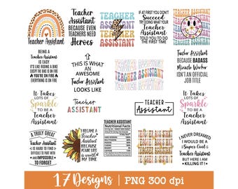 Teacher Assistant png, Bundle, Teacher Assistant shirt png, Teacher Assistant Design,  Sparkle, Retro, Leopard, Sublimation Design.