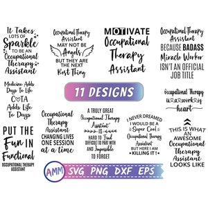 OTA svg, COTA Bundle svg, 11 Occupational Therapy Assistant Bundle svg, 8 COTA Designs svg, Occupational Therapist svg, Eps, Dxf, Png