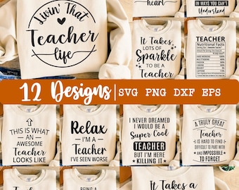 Lehrer-Svg-Bundle, Lehrer-Svg, Lehrer-Zitat-Svg, Lehrer-Anerkennung Svg, Lehrer-Geschenk Svg, lustiger Lehrer Svg, Eps, Dxf, Png