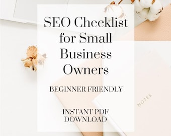SEO Checklist for Small Business Owners | Beginner SEO PDF Instant Download