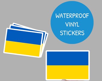 5 Pack I Stand With Ukraine Stickers, Support Ukraine Flag Sticker Durable Flexible Vinyl Stick Remove Easily Residue I Stand With Ukraine Flag