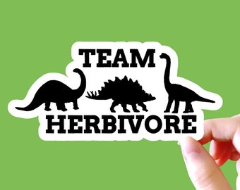Team Herbivore Sticker, Vegan Sticker, Vegetarian Sticker, Veggie Decal, Vegan Gift, Vegetarian Gift, Dinosaur Sticker, Laptop/Phone Decal