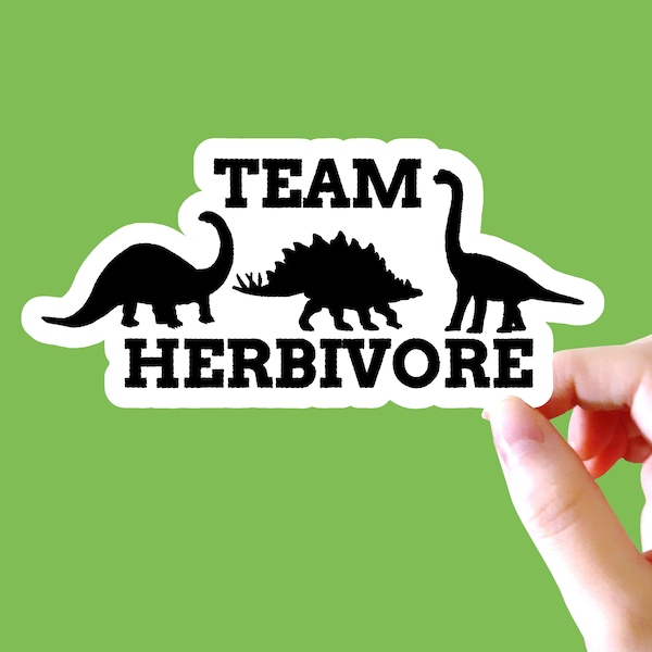 Team Herbivore Sticker, Vegan Sticker, Vegetarian Sticker, Veggie Decal, Vegan Gift, Vegetarian Gift, Dinosaur Sticker, Laptop/Phone Decal