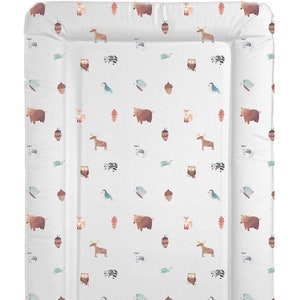Deluxe Unisex Baby Waterproof Changing Mat with Raised Edges Woodland Animals image 1