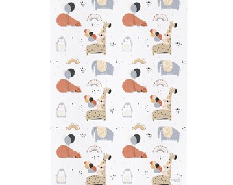 Deluxe Unisex Wedge Anti Roll Nappy Baby Changing Mat with Curved Sides and Raised Edges - Giraffe & Friends