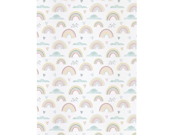 Deluxe Unisex Wedge Anti Roll Nappy Baby Changing Mat with Curved Sides and Raised Edges - Rainbow