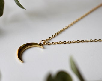 Mond Halskette Gold, boho Kette gold Mond, Schmuck Mond Gold Kette Geschenk für sie, Mond Schmuck Gold