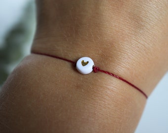 Herz Liebe Armband Beziehung Herz Armband filigranes Herz verschiedene Farben, persönliches Geschenk für Sie, Geburtstag Geschenk Herz