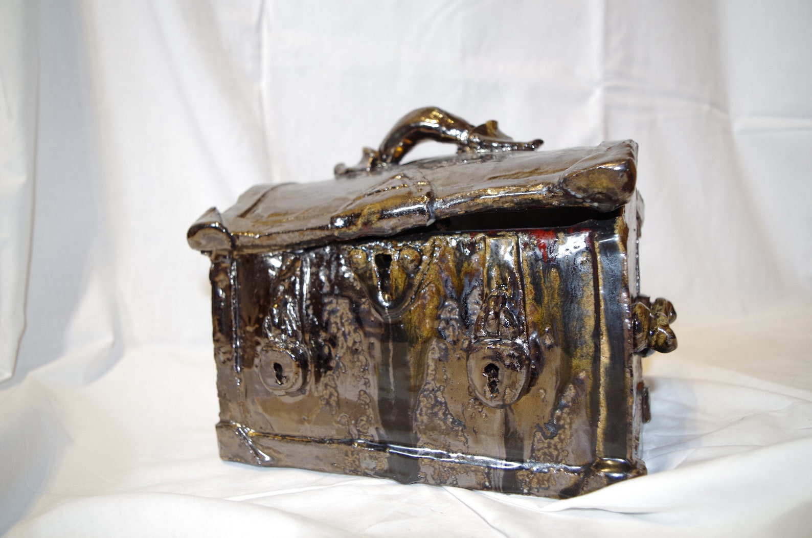 Ceramic Trunk / Ceramic Treasure Chest / Ceramic Coffer / Etsy