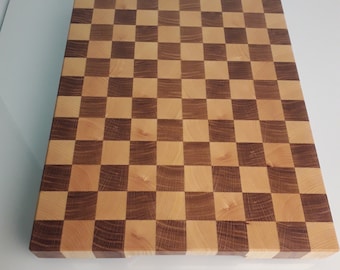 Oak and ash cutting board, chopping board, end grain cutting board, gift, wedding, barbecue, cooking, birthday