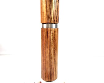 Moinho de pimenta exclusivo, moinho de sal, moinho de especiarias, moinho multi-especiarias, tipo de madeira Zebrano, presente, casamento, aniversário,