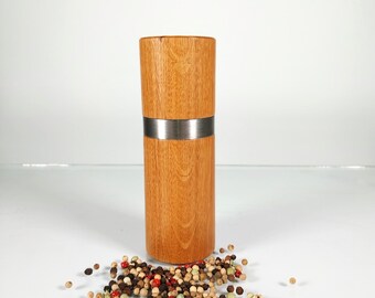 Pfeffermühle, Salzmühle, Gewürzmühle, Holz Eiche, Geschenk für Hochzeit, Weihnachtsgeschenk, Geburtstagsgeschenk,