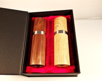 Set edle Gewürzmühlen, Pfeffer und Salzmühle, BIO Pfeffer, Geschenkset, Geschenk, Hochzeit, Geburtstagsgeschenk,