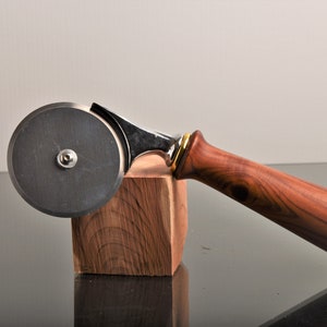 Pizza cutter 60 mm, premium pizza cutter, handle Santos rosewood, kitchen, gift,