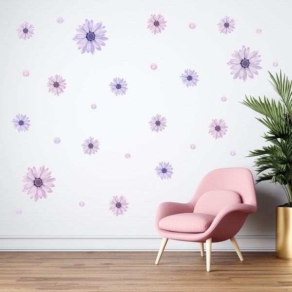 Flower Wall Decals Etsy UK