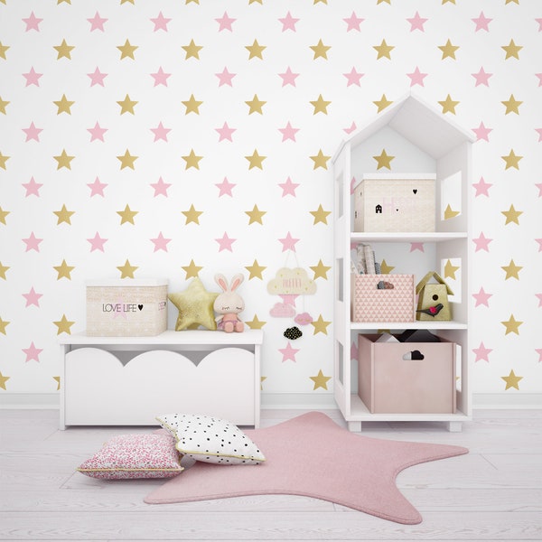 Gold Star Wall Decals Etsy UK