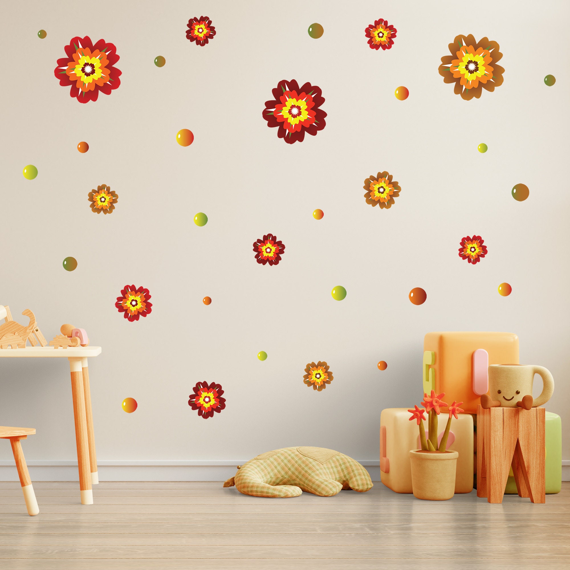 Flower Stickers for Walls Nursery Flower Wall Decal for Etsy