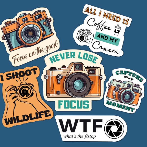 Photography Stickers Bundle, Retro Sticker Decals, Gift For Photographer, Camera Gifts For Her, Photography Gifts For Him, Positive Stickers